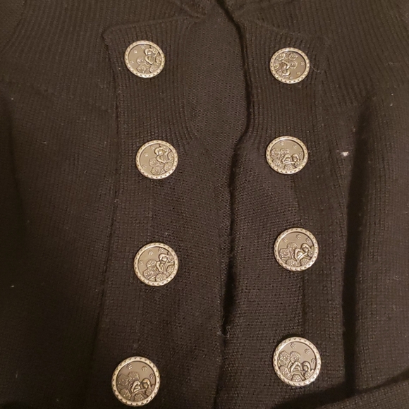 Black cardigan sweater with pockets - Picture 3 of 5